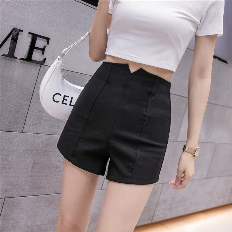 Small plus size Autumn Wear Black High Waist Slimming Shorts Outer Wear Anti-running Safety Casual Pants Autumn and Winter Women