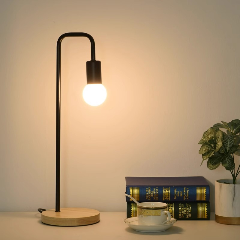 Cross-border LED Nordic E27 Log Table Lamp Creative Simple Personality Art Bedroom Bedside Lamp Decorative Reading Lamp