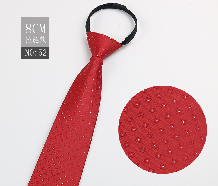Picture of Factory Black Men's Tie Striped Blue Business Tie Lazy People Knot Free Zipper Tie in stock Wholesale