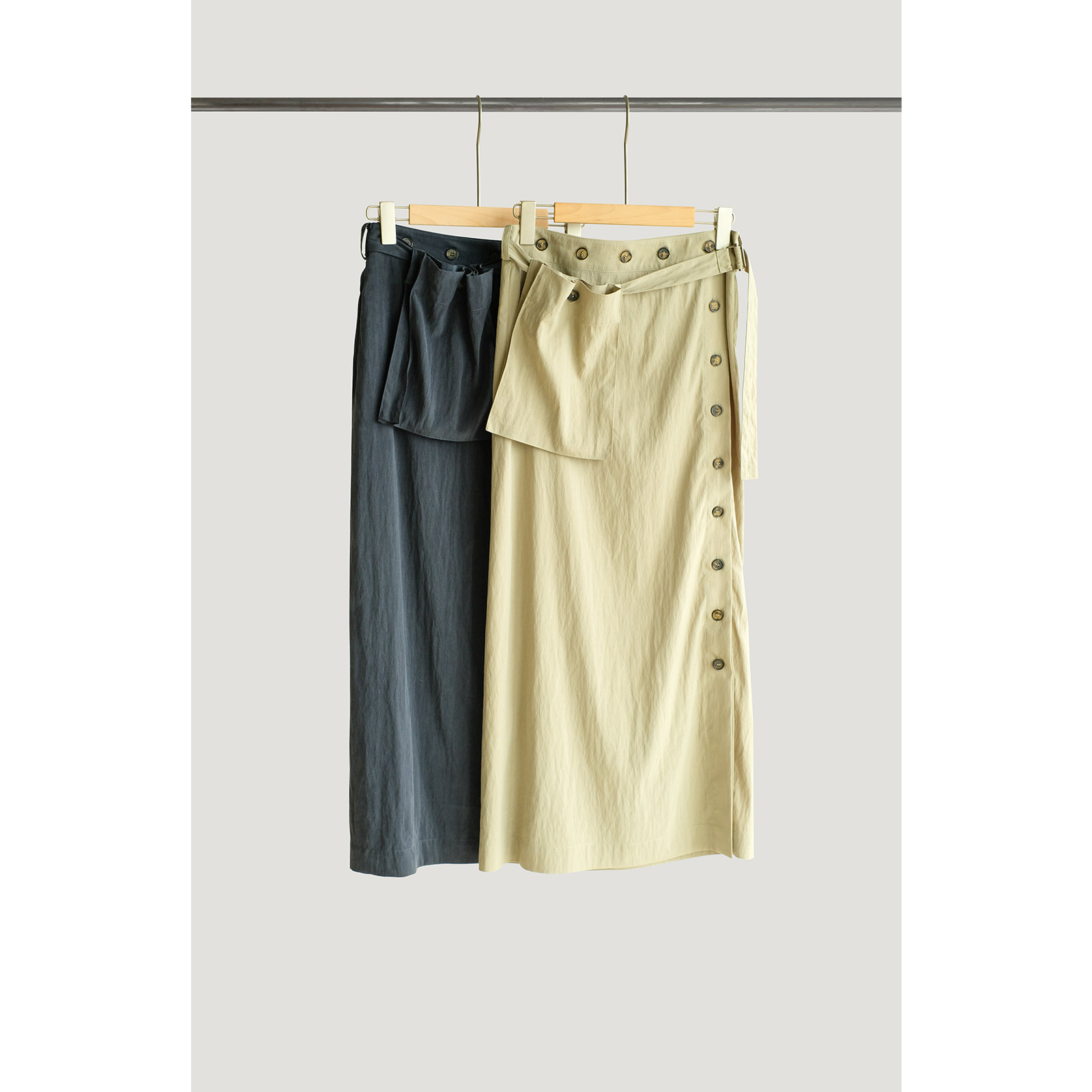 Summer Skirt, Elegant and Stylish, One-Piece Casual Solid Color Minimalist Tencel Nylon Straight Pocket Skirt for Women