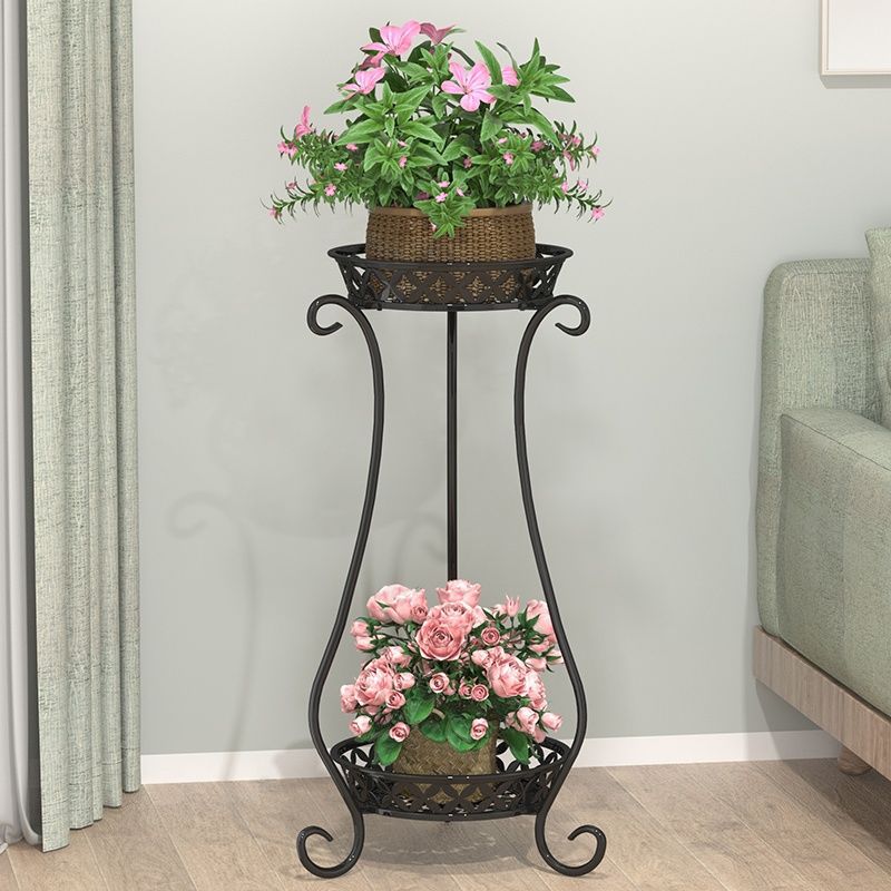 European multi-layer wrought iron flower stand, floor indoor living room storage, balcony flower pot stand, pothos succulent floor flower rack