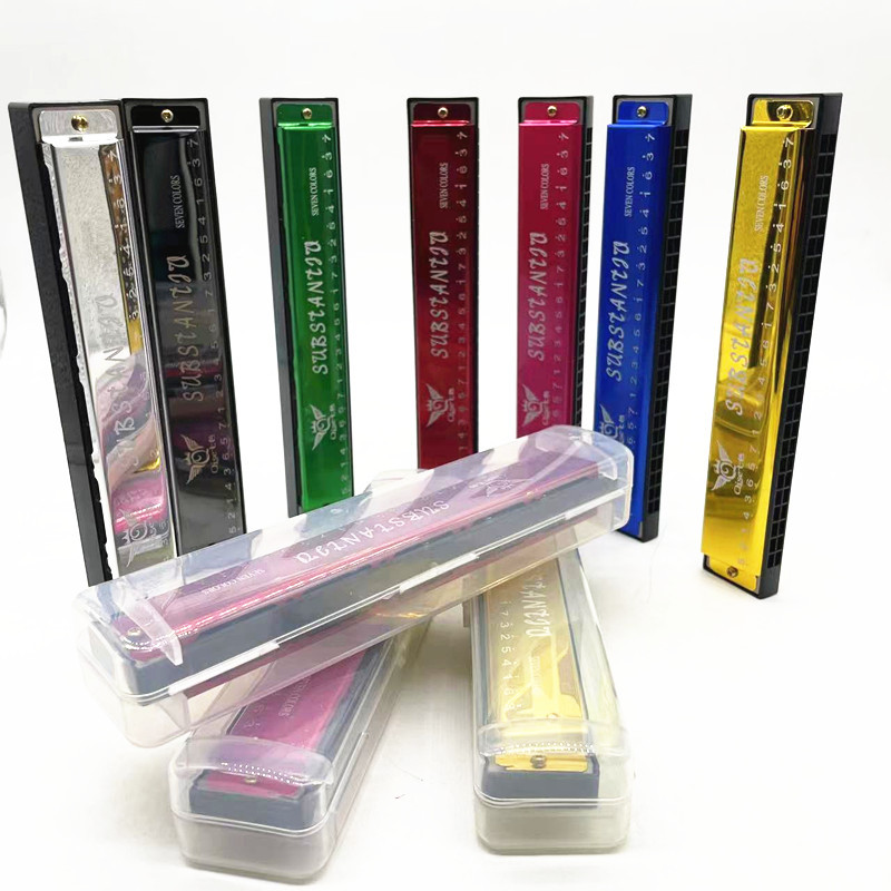Picture of Factory Direct Sales 24-Hole C Key Harmonica Metal Harmonica Kidsren's Beginner Enlightenment Musical Instrument Educational Early Education Toys