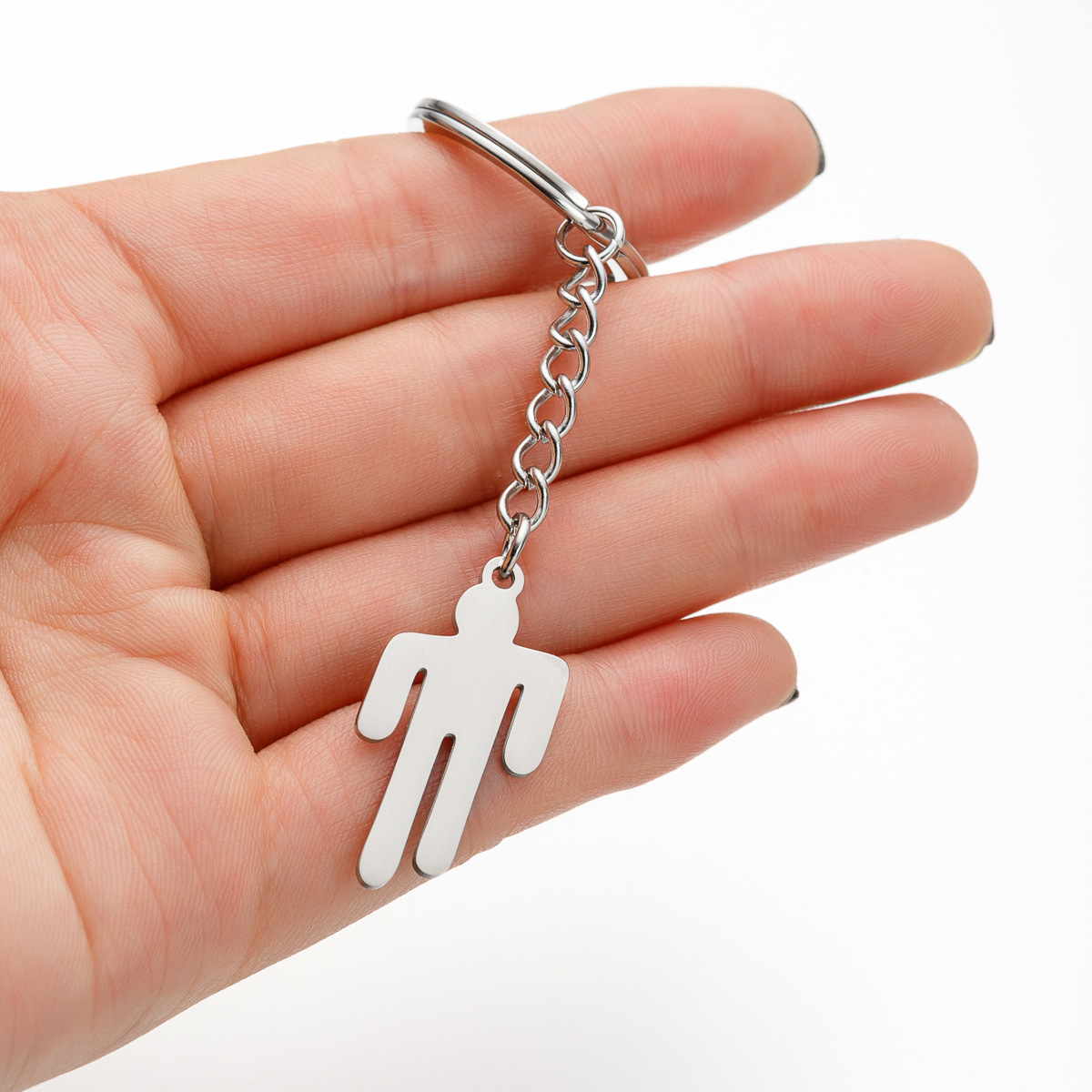 European and American rapper pendant jewelry stainless steel cut double-sided polished keychain pendant gift accessories in stock