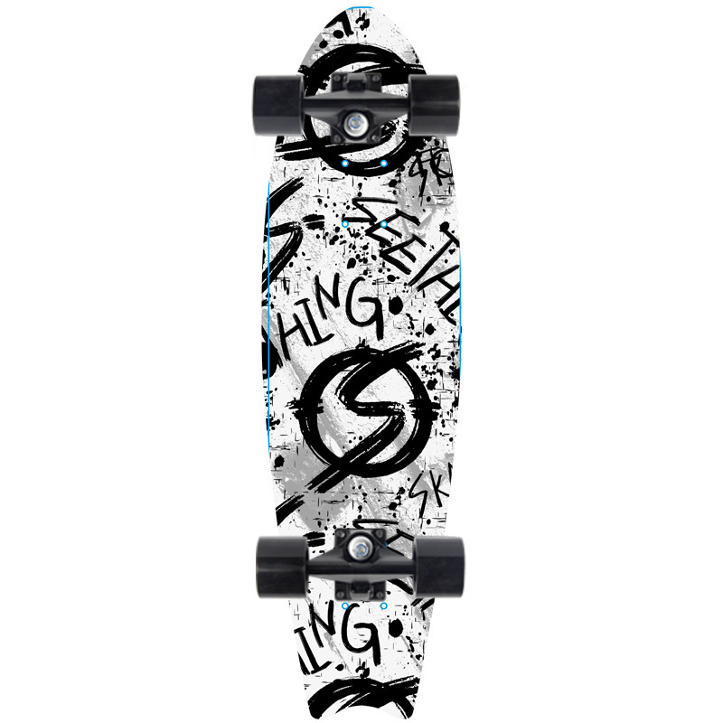 Picture of 28 inch maple small fish Board children Brush Street road beginners four-wheel skateboard single rocker skateboard