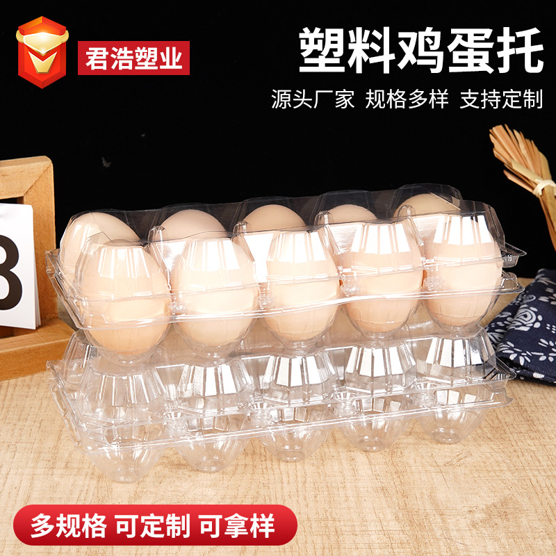 Transparent Egg Carton Plastic Packaging, Thickened, Pack of 10, White Egg Tray Packaging Box, Quality Egg Holder, Thickened and Shatterproof
