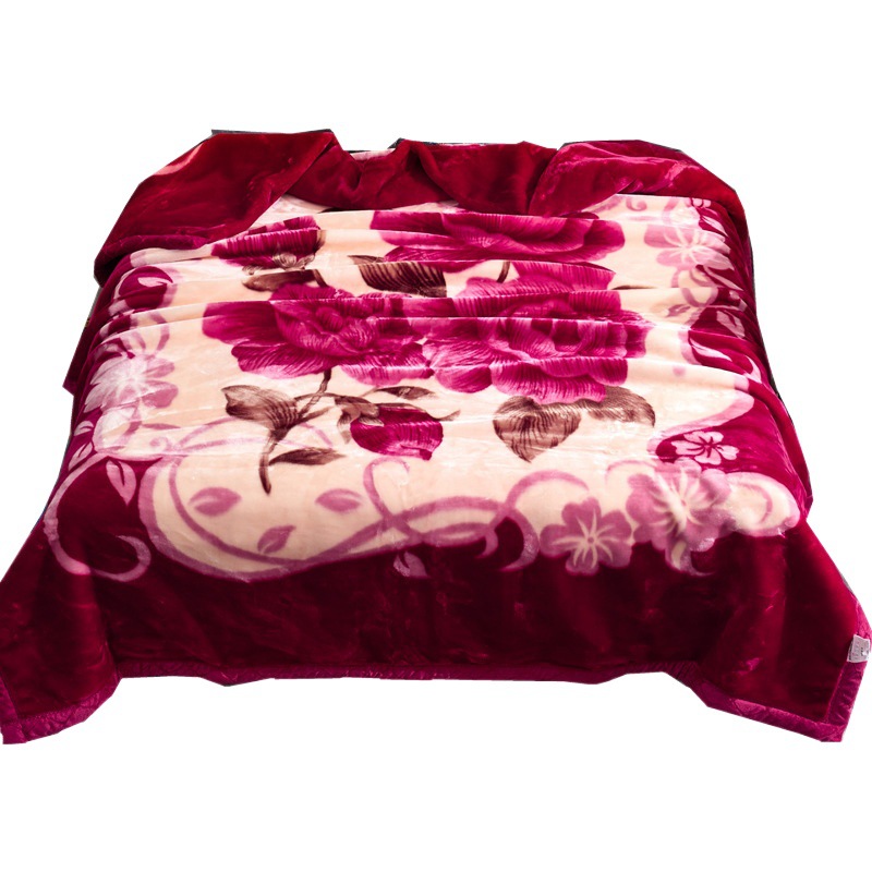 Foreign trade cabinet Raschel blanket double thick blanket coral fleece blanket blanket gift wedding blanket manufacturers