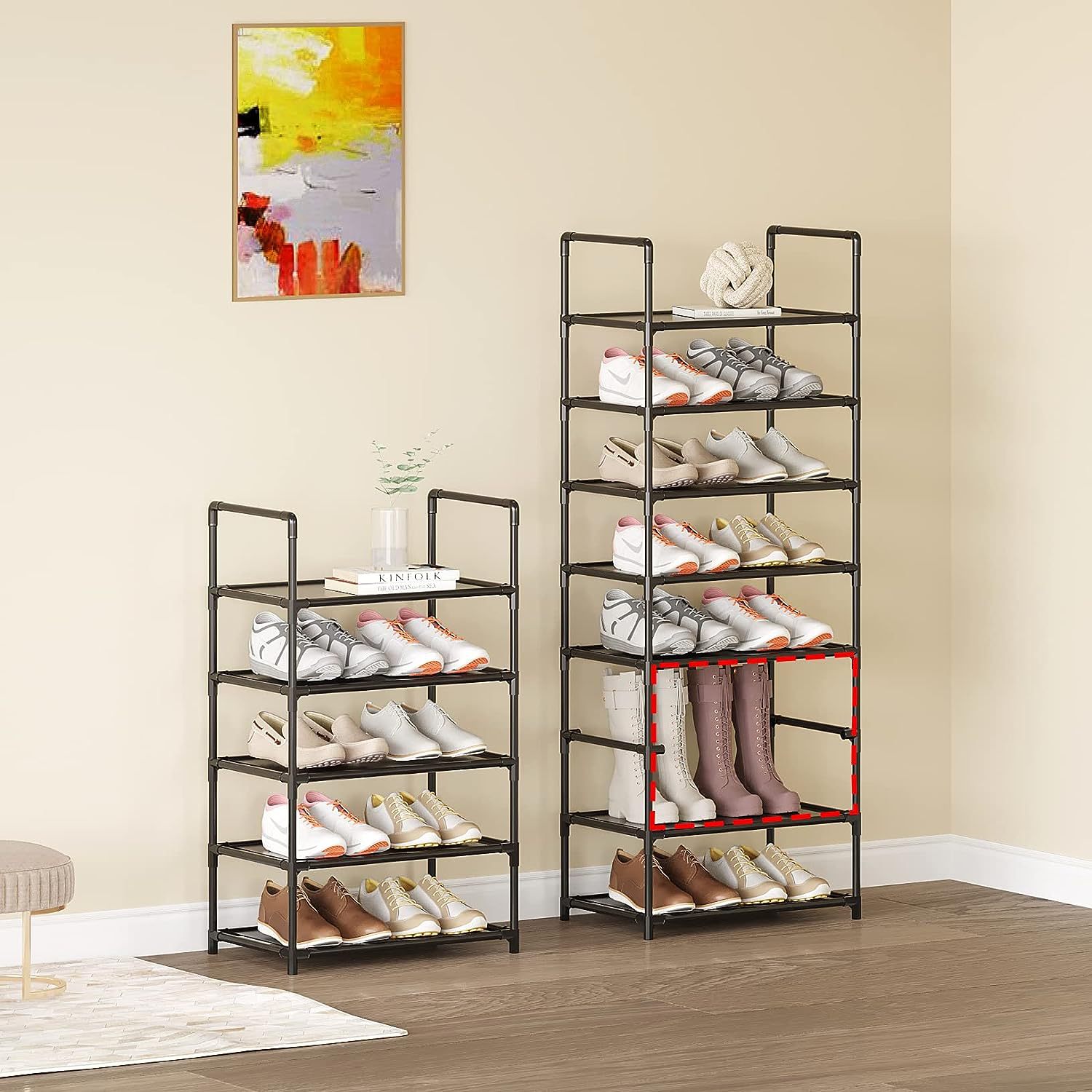 Picture of Cross-border wholesale dustproof storage rack dormitory iron shoe cabinet multi-layer non-woven door household simple shoe rack