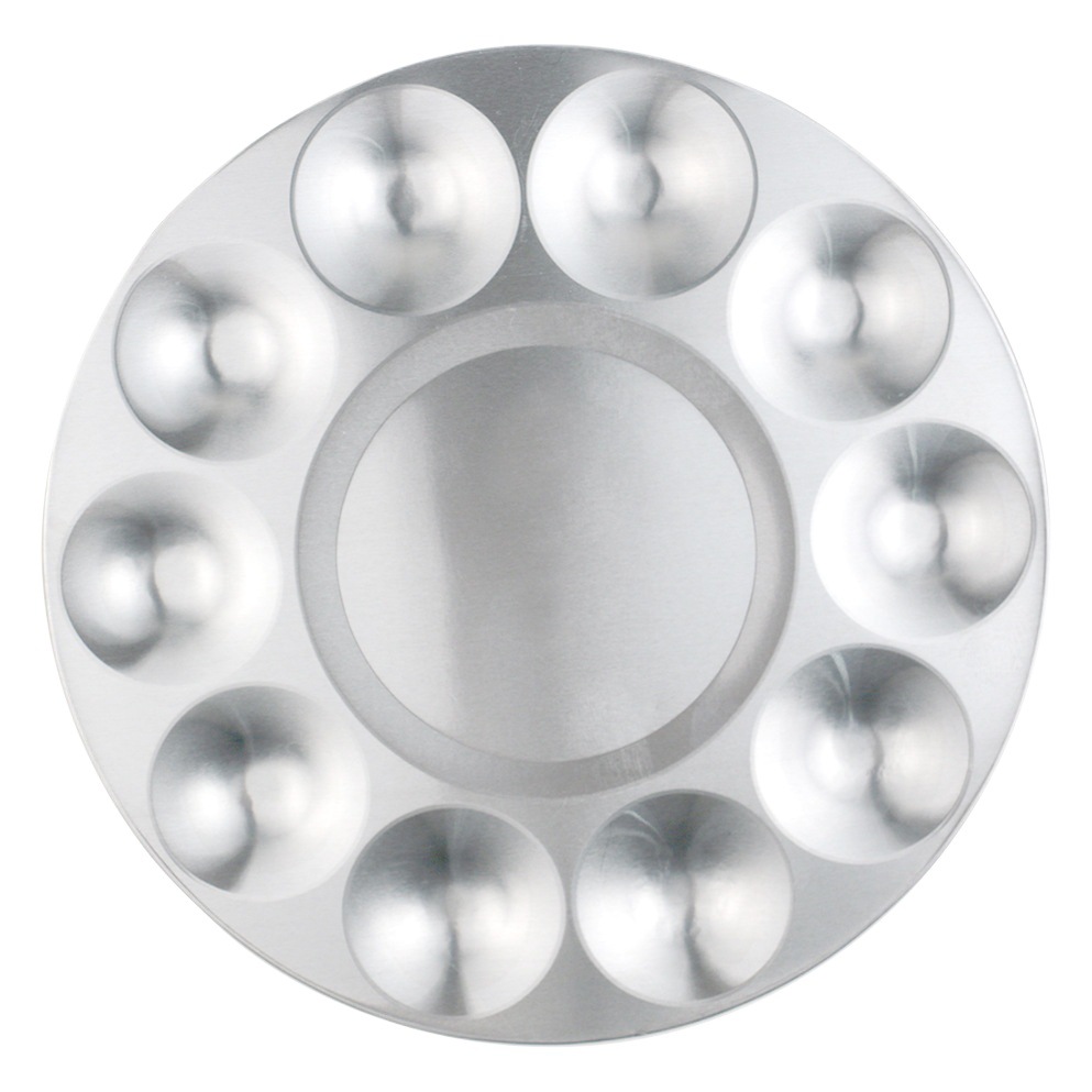 Cross-border aluminum metal color mixing aluminum plate hand painted gouache watercolor painting palette round rectangular palette