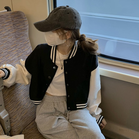Picture of Short Coat Women's Autumn and Winter 2023 New Korean Style Women's Long Sleeve Age-reducing Jacket for Small Men Baseball Clothes