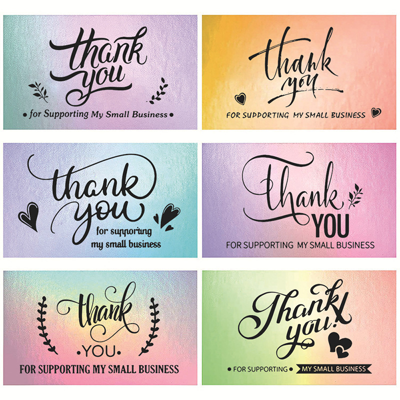 Amazon cross-border foreign trade 6 laser THANK YOU THANK card set