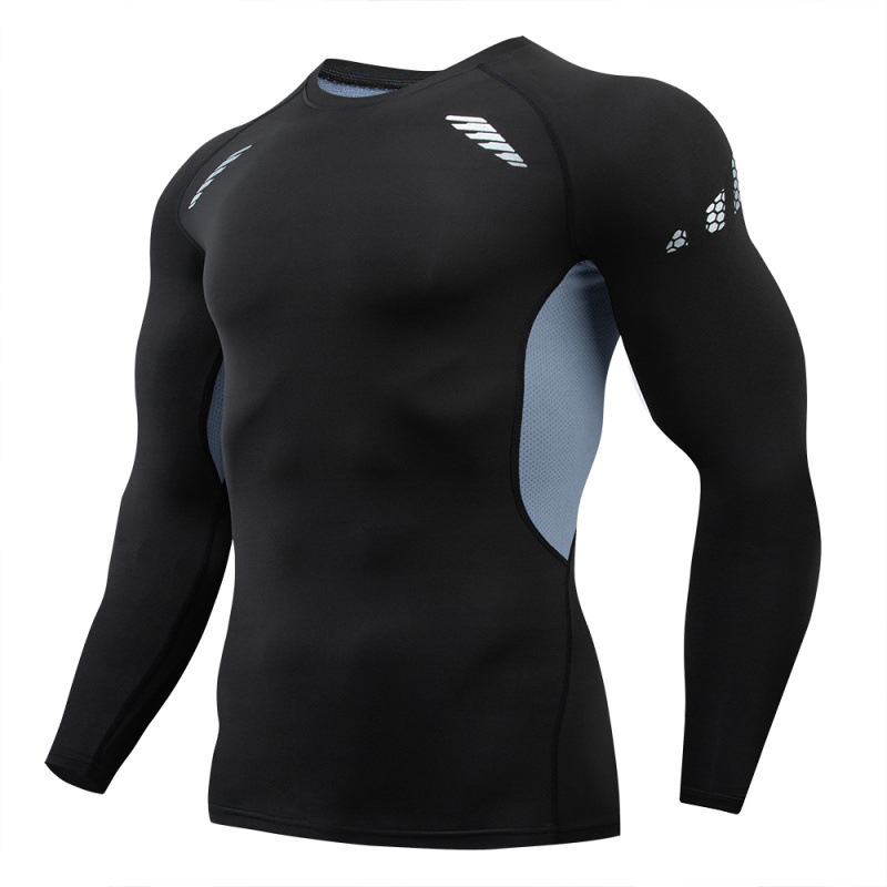 Picture of Quick-drying T-shirt Men's Long-sleeved Running Basketball Sports Training Suit Riding Base Compression Clothes Sports Stretch Tights
