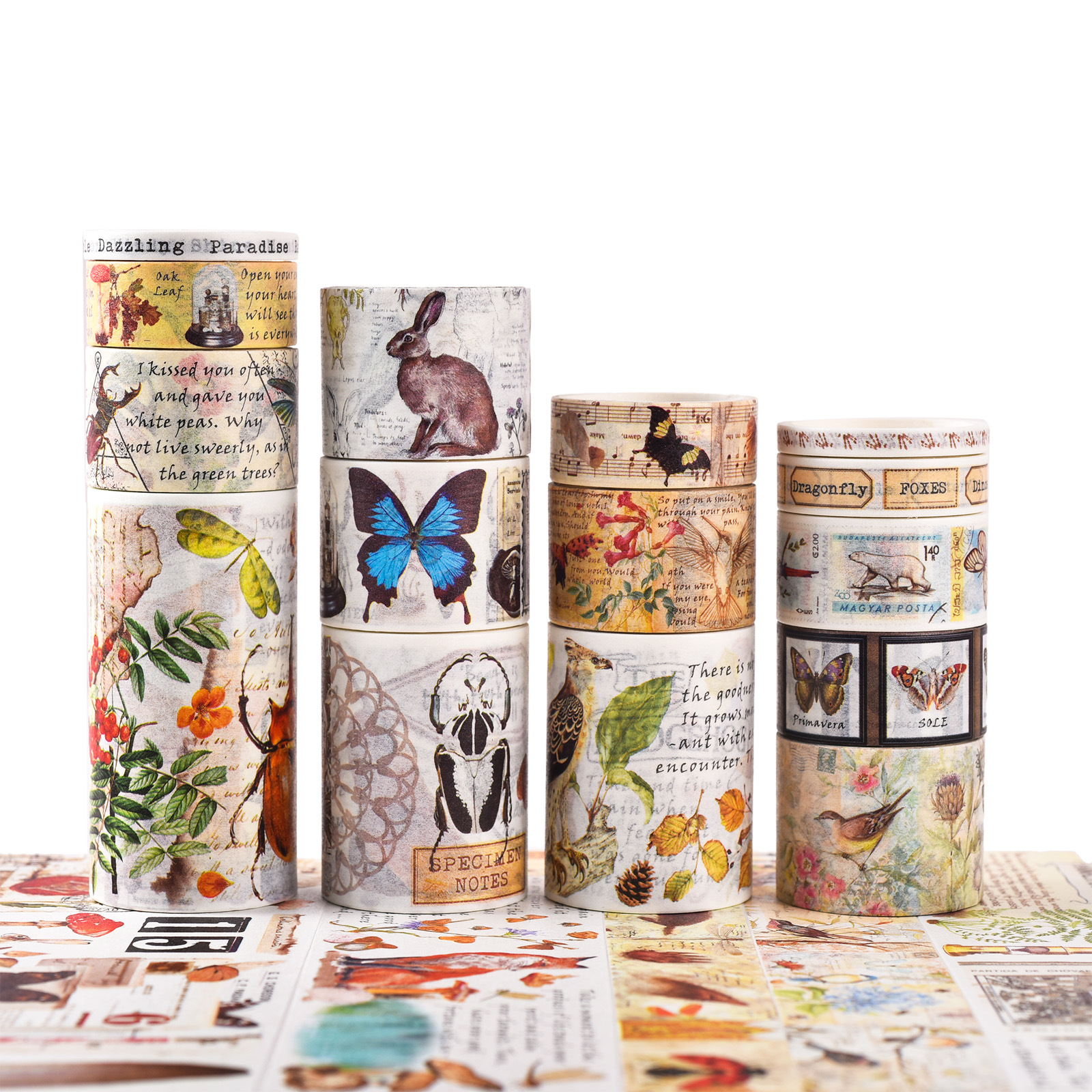 Picture of Jilu Agugu Washi Tape Set Nostalgic Memory Series Vintage Journal Diary DIY Decorative Stickers