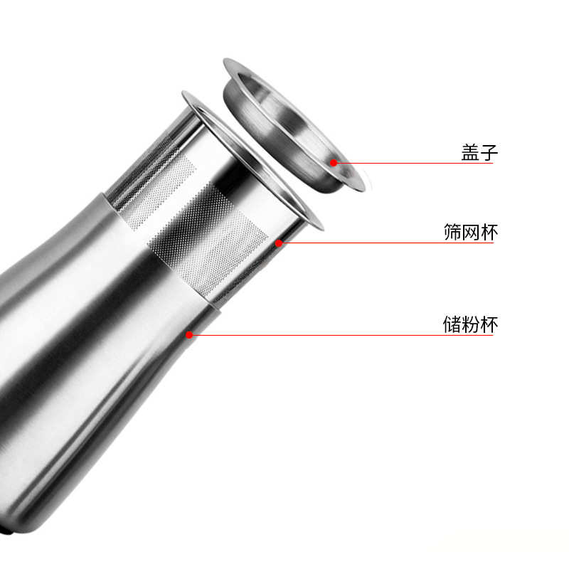 Picture of Stainless steel coffee powder sieve small Pegasus Small Flying Eagle electric bean grinder powder connecting steel cup fragrance Cup sieve fine powder jar