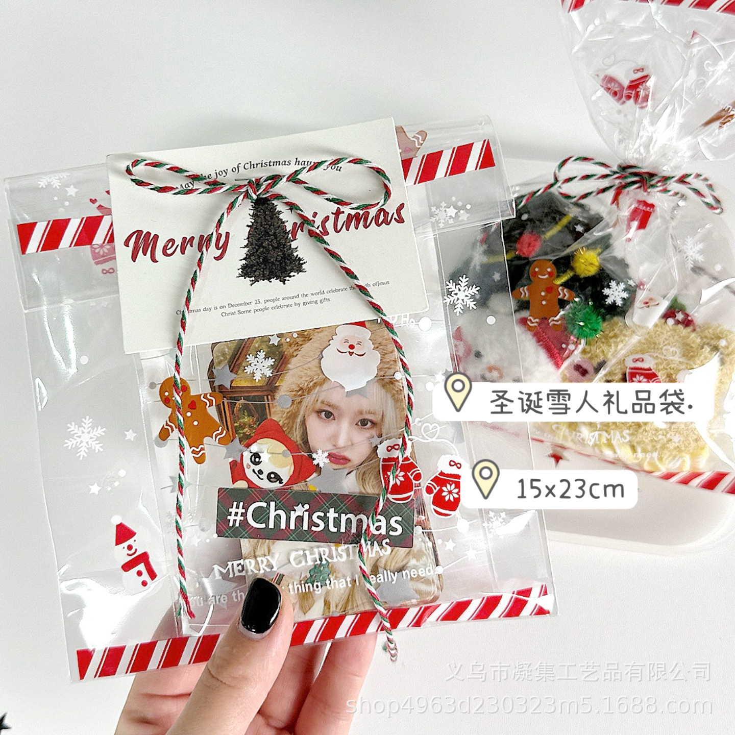 Christmas Snowman Gift Bag High Color Value Card Hand Account Material Postcard Packing Bag Christmas Gift Packing Bag