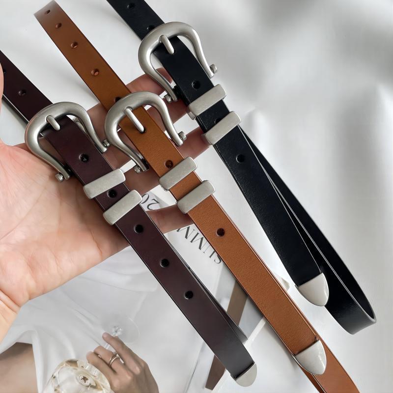 Niche All-match Belt Men and Women ins Style Vintage Cowhide Leather Belt Duffy Handsome Youth Korean Style Fashionable Belt Boyfriend Style