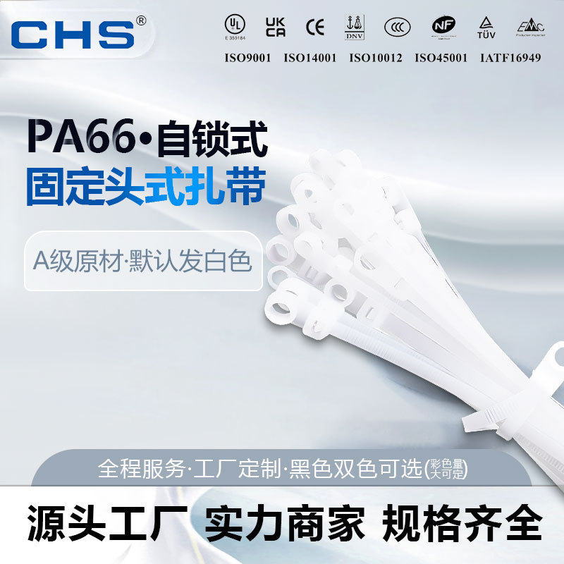 Chs Changhong Fixed Head Tie Nylon Screw Hole Round 3*100*150*4*200*5*250 with Hole Sun Protection Tie