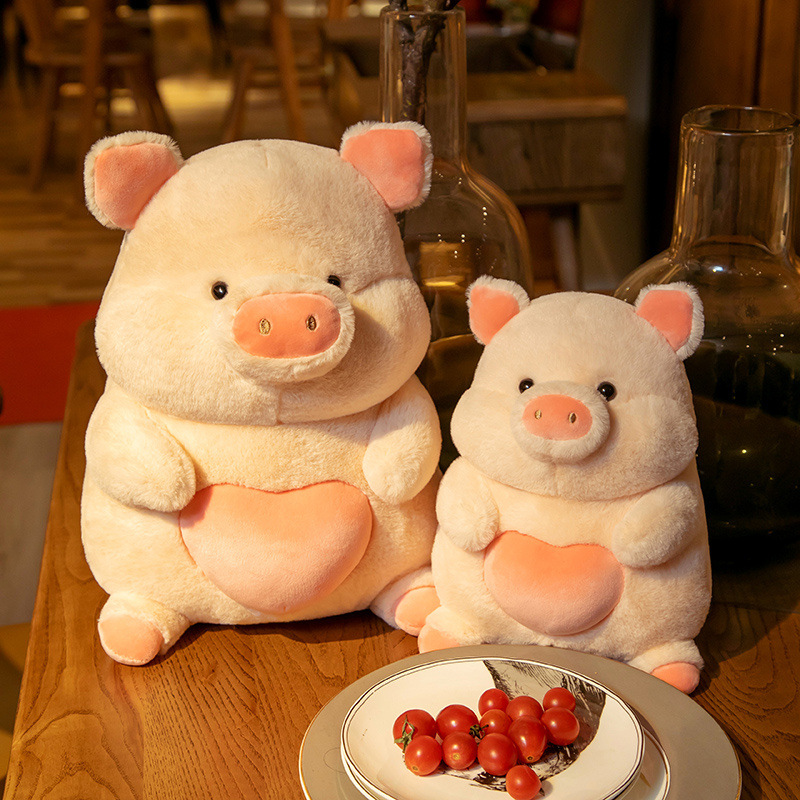 Picture of Ins Cute Pink Heart Pig Doll Cartoon Girl Heart Artificial Cute Pig Plush Toy Korean Smile Pig