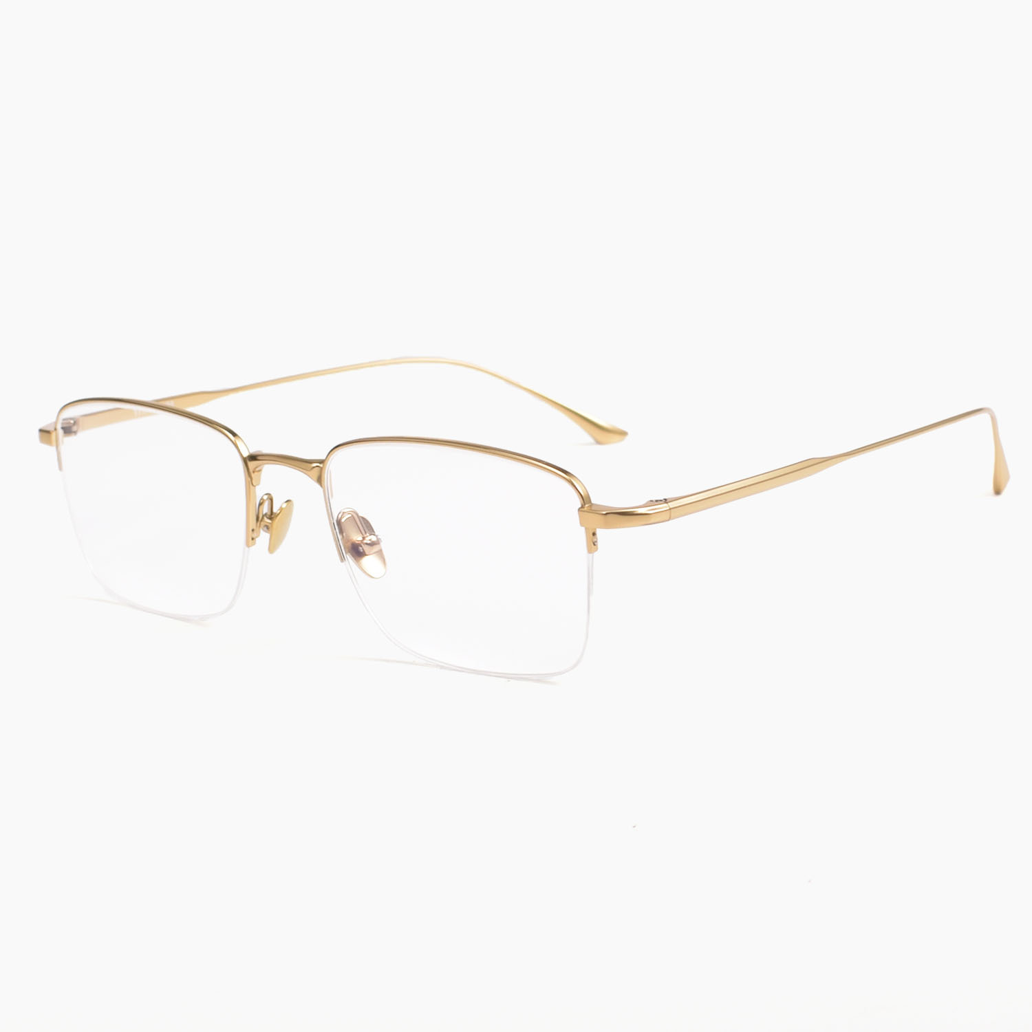 Picture of Gao Qilan same style MIES pure titanium square frame gold silk glasses frame Shenzhen wholesale business casual half frame glasses frame