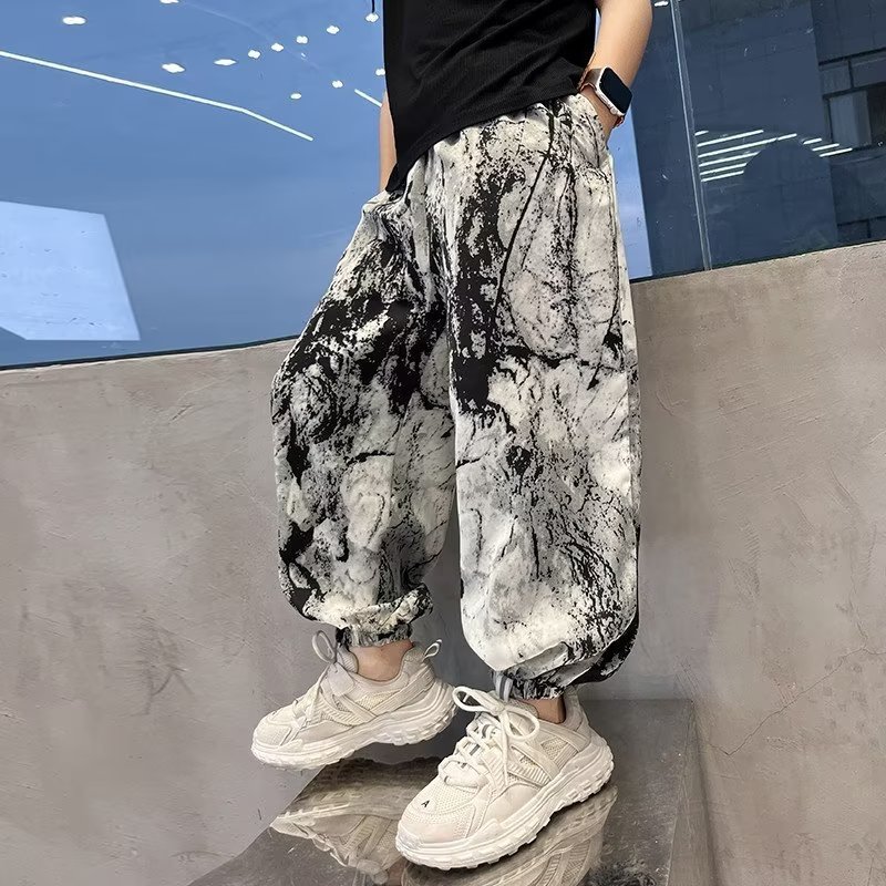 Children's Wear Boy's Summer Pants Anti-mosquito Pants 2024 New Summer Children's Thin Loose Middle and Big Children's Summer Casual