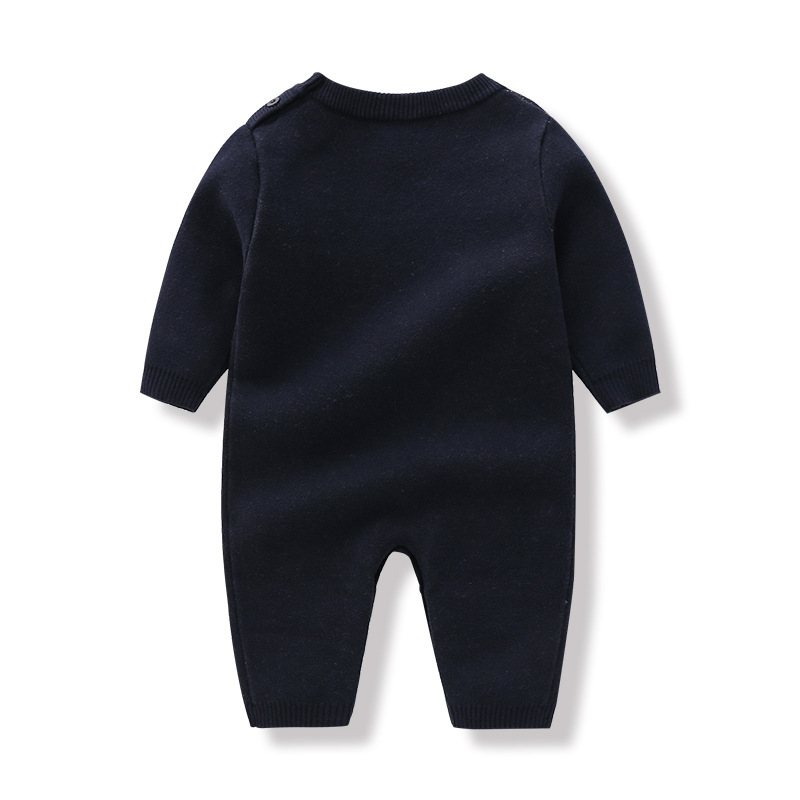 Picture of Scandinavian Bear Foreign Trade Children's Clothing Infant Knitted Jumpsuit Boy Baby Autumn Clothing Autumn and Winter Outerwear Woolen Harness