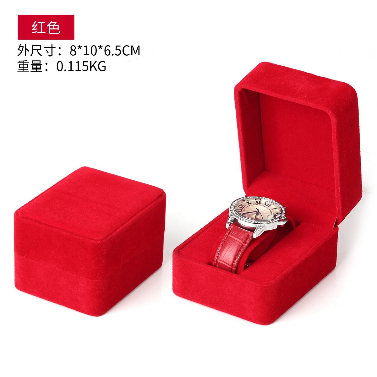 Picture of Lychee pattern business watch box advanced gift box Green watch box advanced watch packaging box Watch storage box