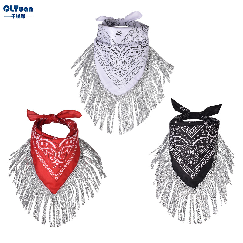 Diamond fringed bandana Polyester Cashew Hip-Hop Hip-Hop Turban Multi-Functional Wedding Party
