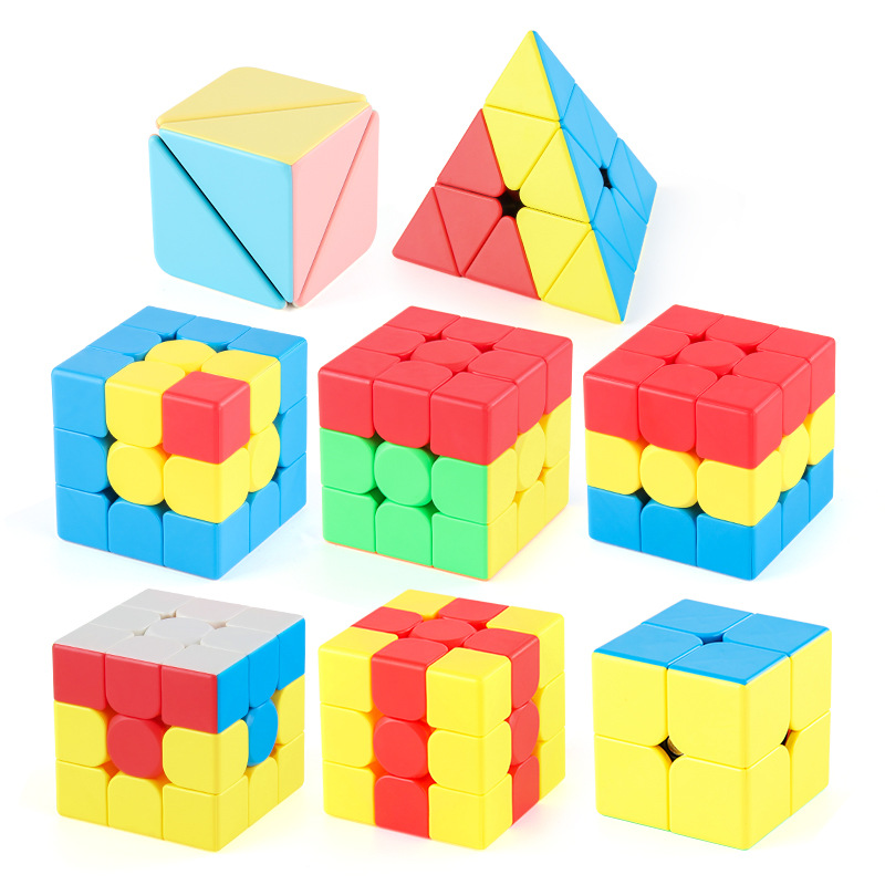 Magic domain teaching series 9cm big Rubik's cube smooth rotation third-order pyramid Rubik's cube solid color positive order Rubik's cube toy