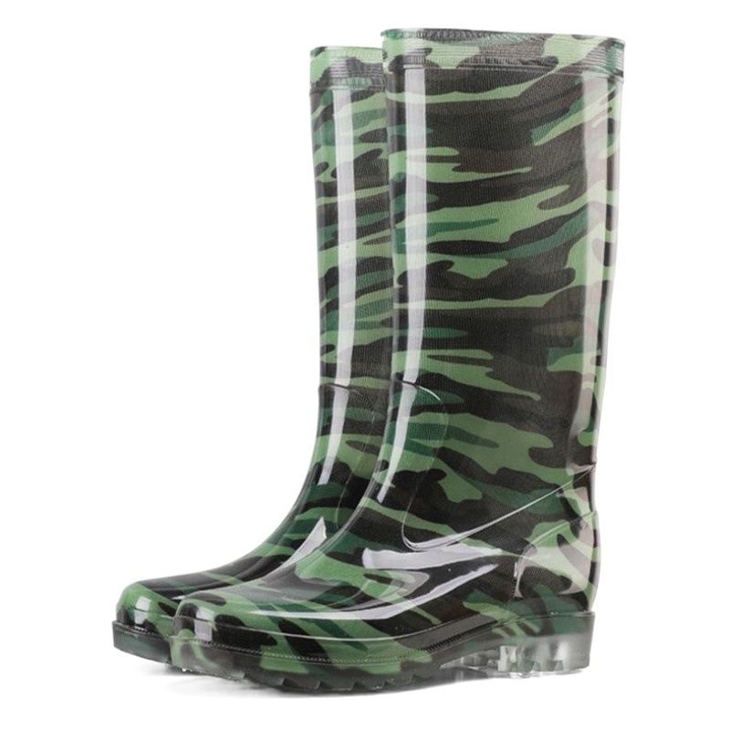 Wholesale High-Top Camouflage Labor Protection Rain Boots for Men, Adult Waterproof and Non-Slip Men's Camouflage Rain Boots, Water Shoes, Construction Site Acid and Alkali Resistant