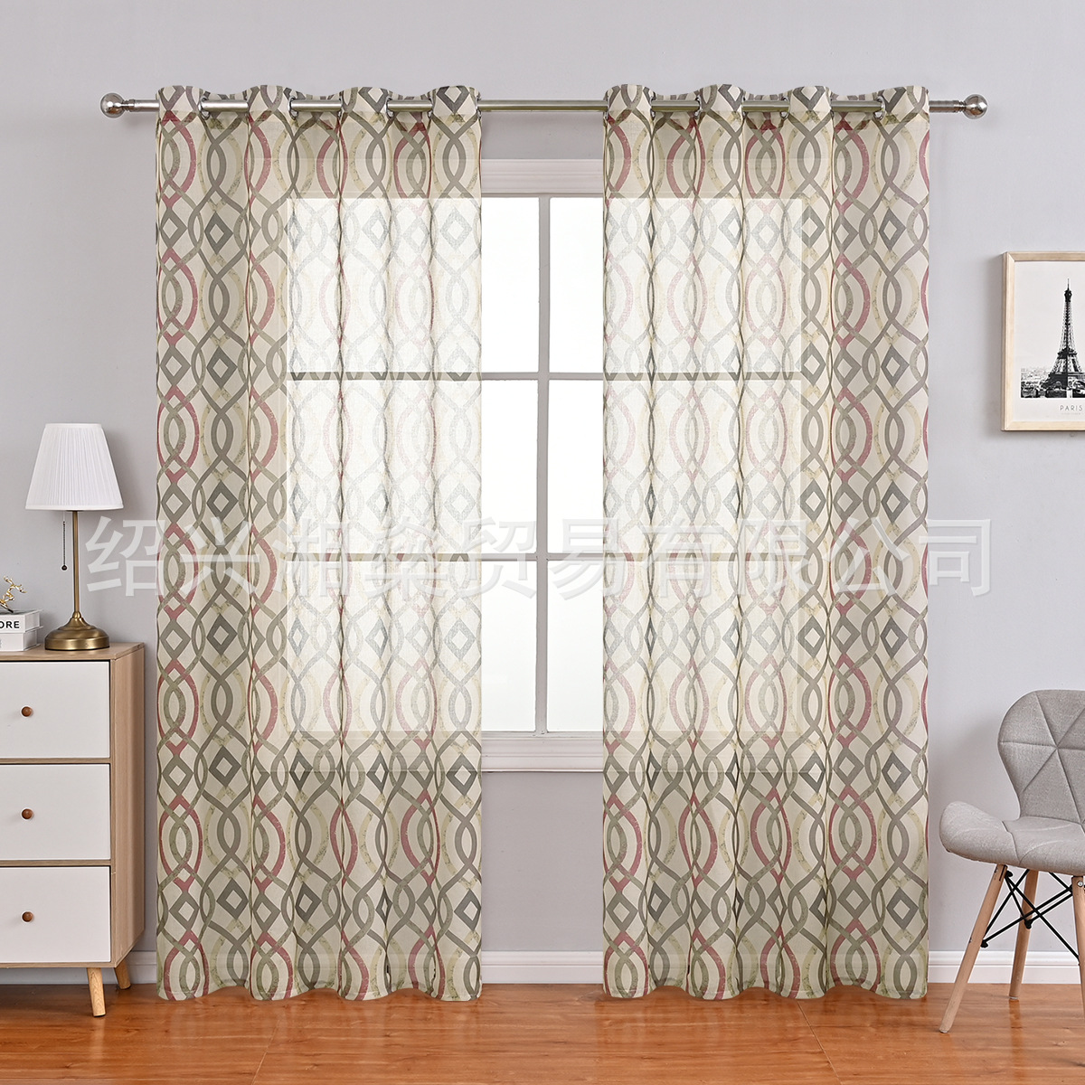 Cross-border Amazon North America Home Curtain Sand Southeast Asian Line Full Dolly Printing Bedroom Semi-shading Finished Products