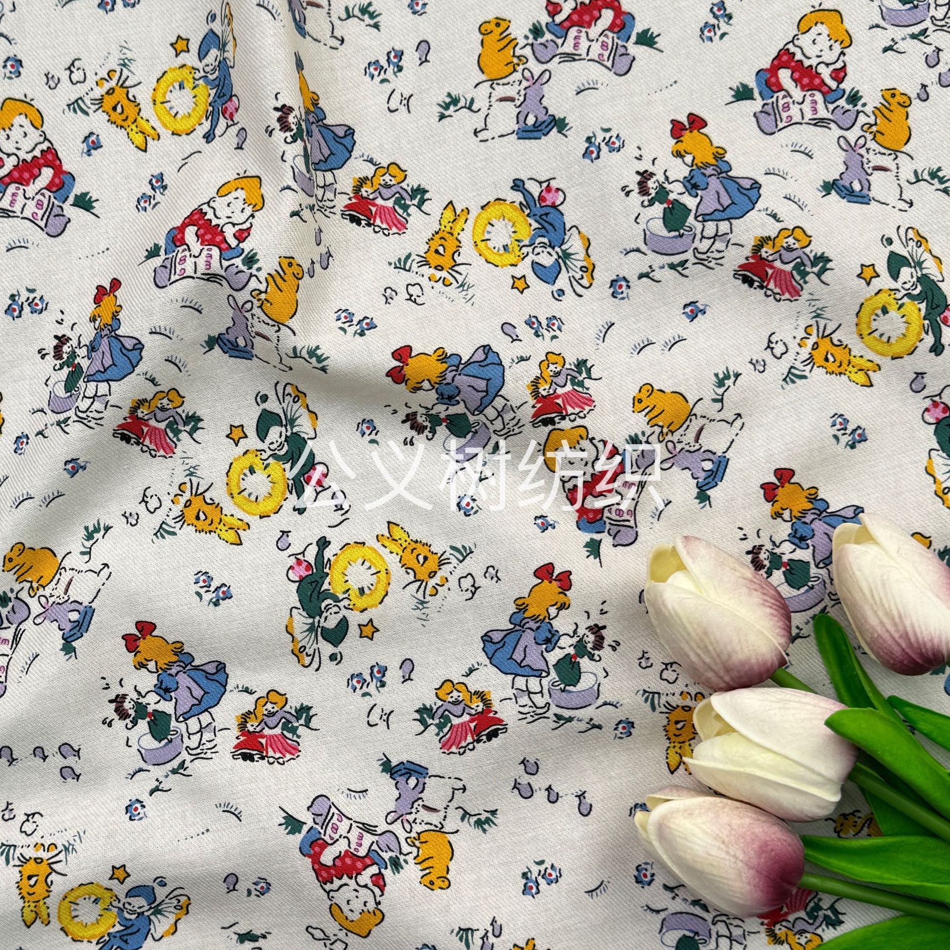 Picture of "fun painting children's garden" spring autumn and winter cotton skin-friendly fabric cotton twill digital printing clothing handmade fabric