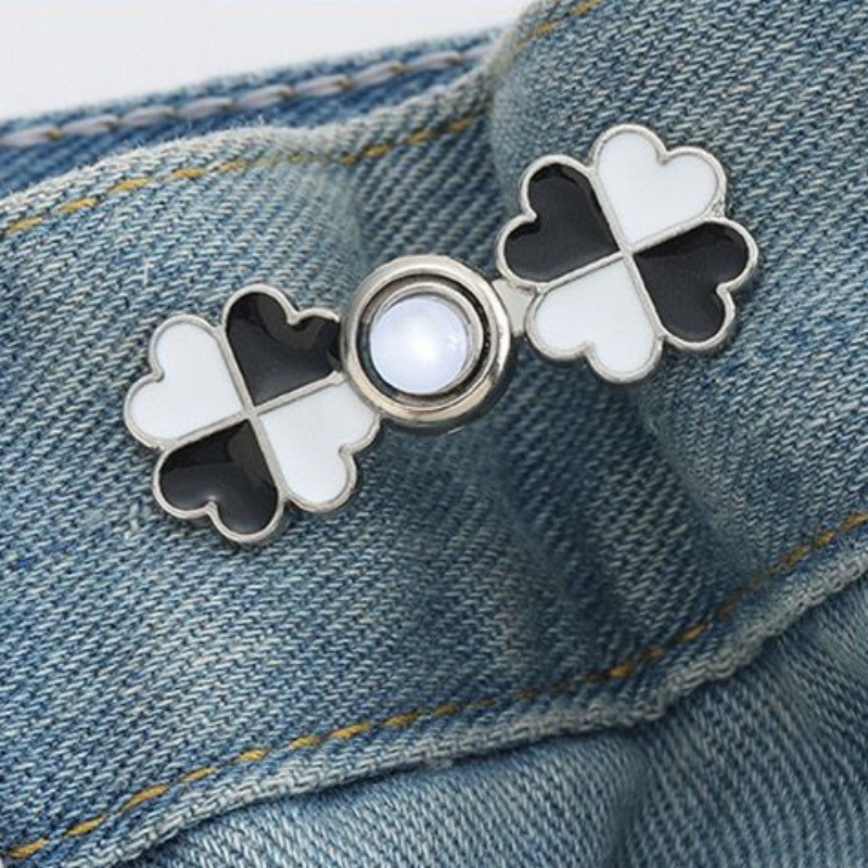 Picture of Chinese Knot Waist Buckle Pair Buckle Flat Bottom Removable Nail-free Seam-free Button Girl's Trouser Skirt Waist Size Change Artifact
