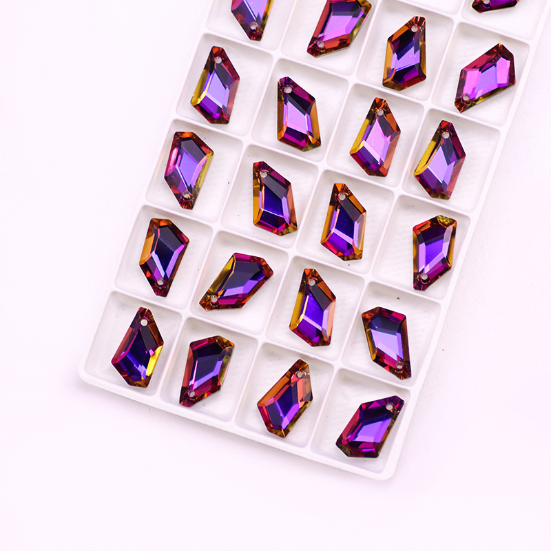 Picture of Factory wholesale diamond orthorhombic stone single hole crystal pendant DIY necklace earrings bracelet jewelry accessories