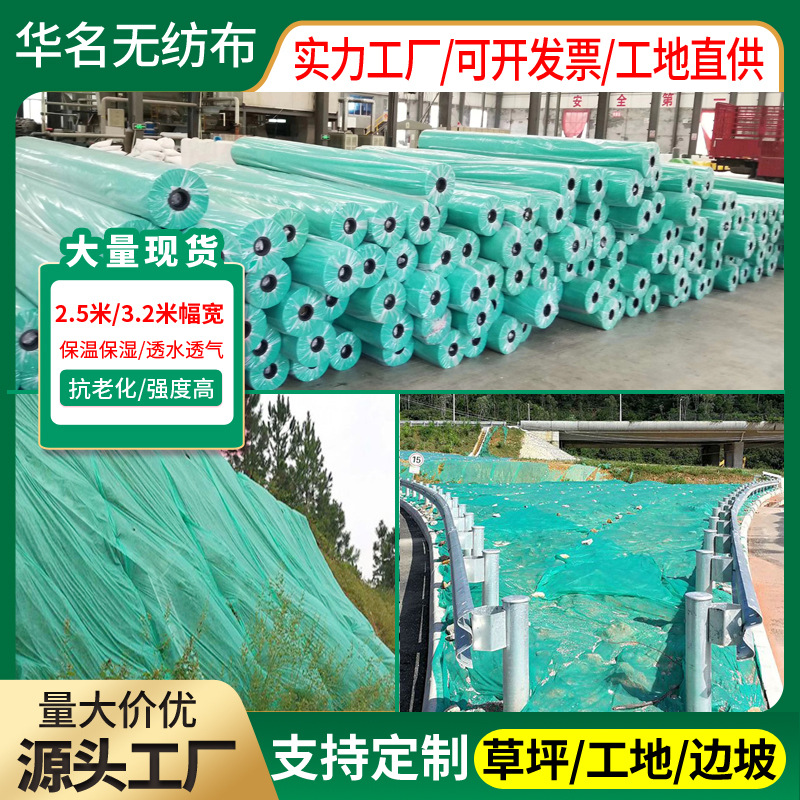 Wholesale Green Agricultural Dustproof Cloth Grass Seed Lawn Garden Covering Slope Edge Slope Greening Non-Woven Fabric Cover Soil Net