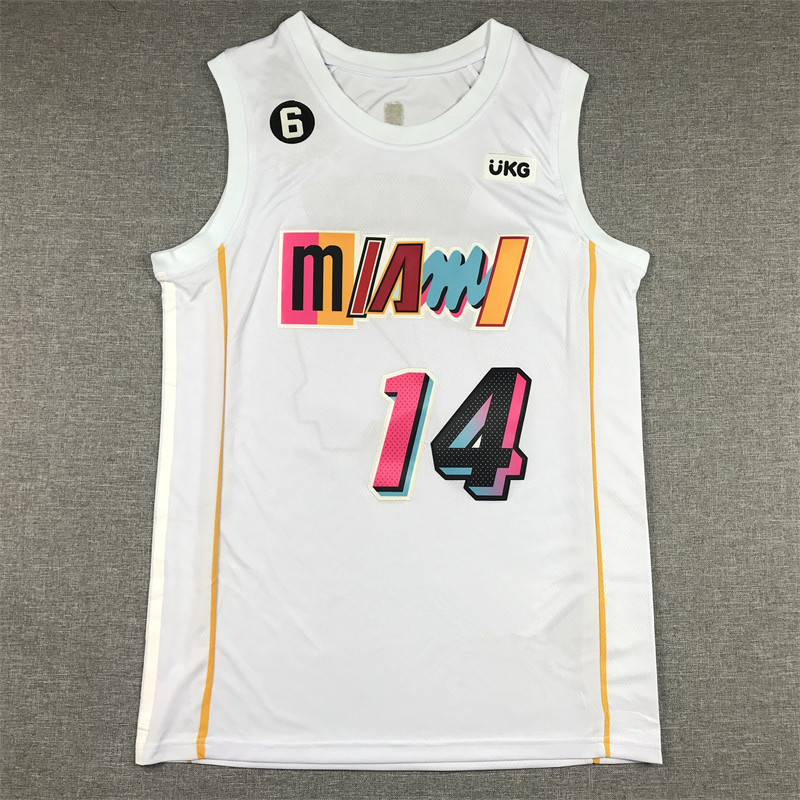 Foreign Trade Wholesale Jersey 23 Heat 14 White City Edition Embroidered Basketball Suit Hiro Crooked Mouth Ares HERRO