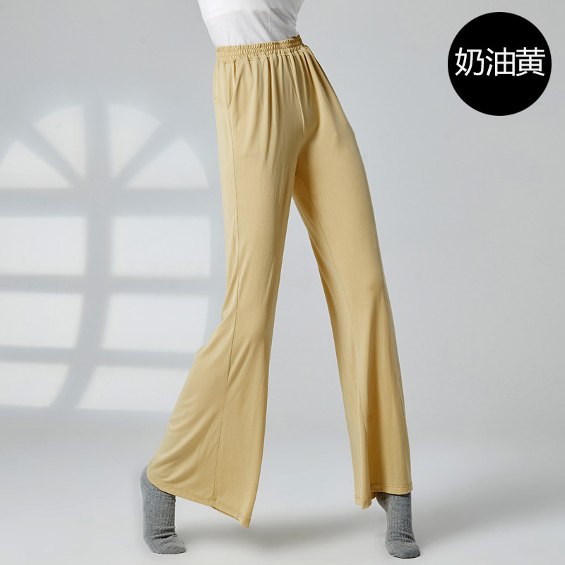 Picture of Dancing Pants Female Adult Training Pants Straight Leg Wide Leg Pants Classical Body Yoga Clothing Modern Dance High Waist Long Pants