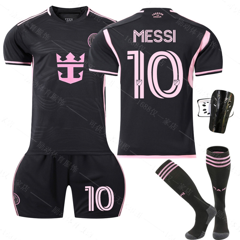 2024-25 New Miami International Pass Black Messi No. 10 Football Suit Jersey No. 9 Suyas