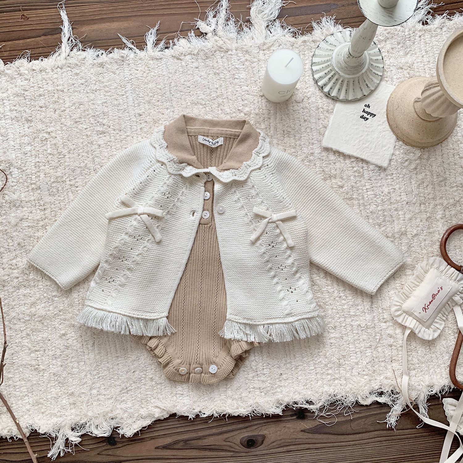 Picture of Cutemily Autumn and Winter Cross-border Girls' Crewneck Cardigan Tassel Sweater Women's Baby Cute Nordic Sweater Coat