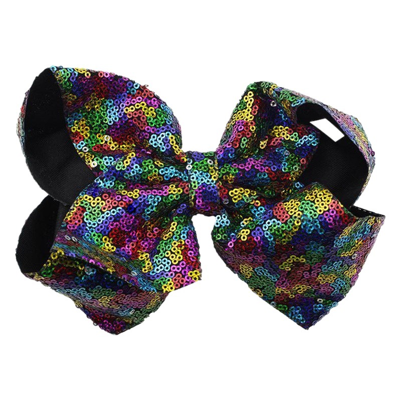 Amazon cross-border jojo new 20CM extra large sequin bow hairpin cheerleading performance children's hairpin