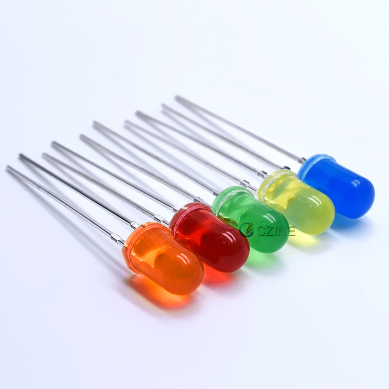 Picture of F5 Red Hair Red Light Beads 5mm Red Light Green Blue Hair Blue Light Yellow Orange Yellow Light Plug-In Led Lamp Beads Diode