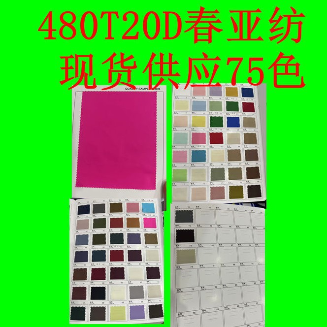 480t 20D Pongee, 100% Polyester, Comfortable and Soft to the Touch, Suitable for down Jackets, Jackets and Cotton Fabrics