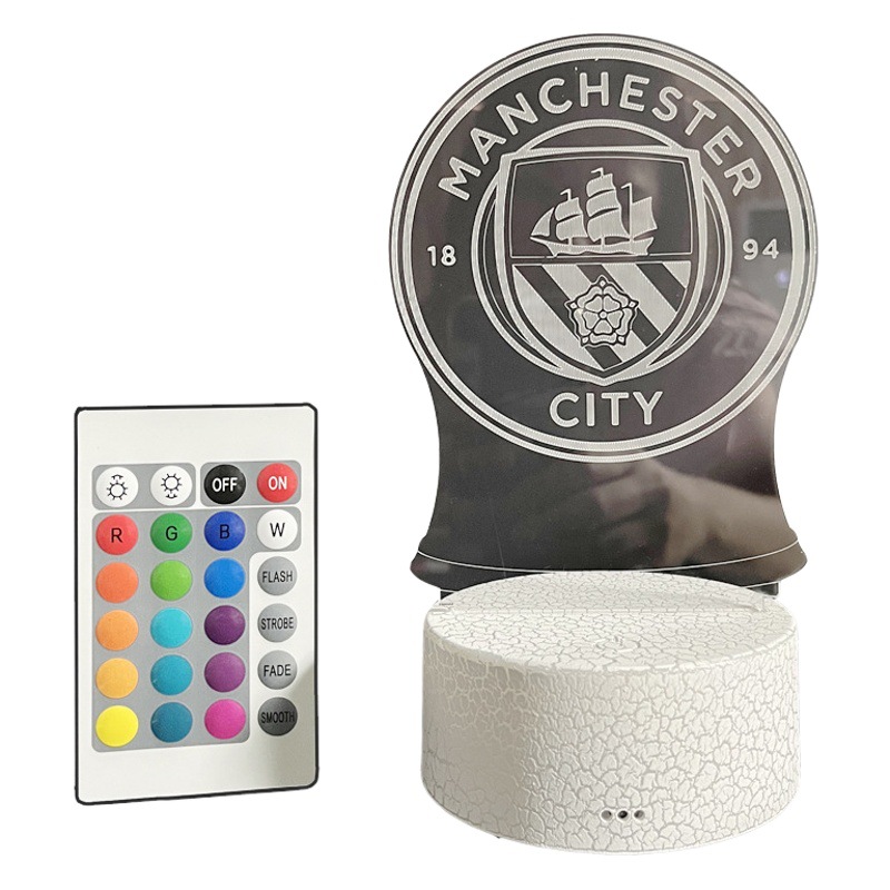 Cross border football club logo timing remote control creative 3d night light led visual atmosphere table lamp gift lamp