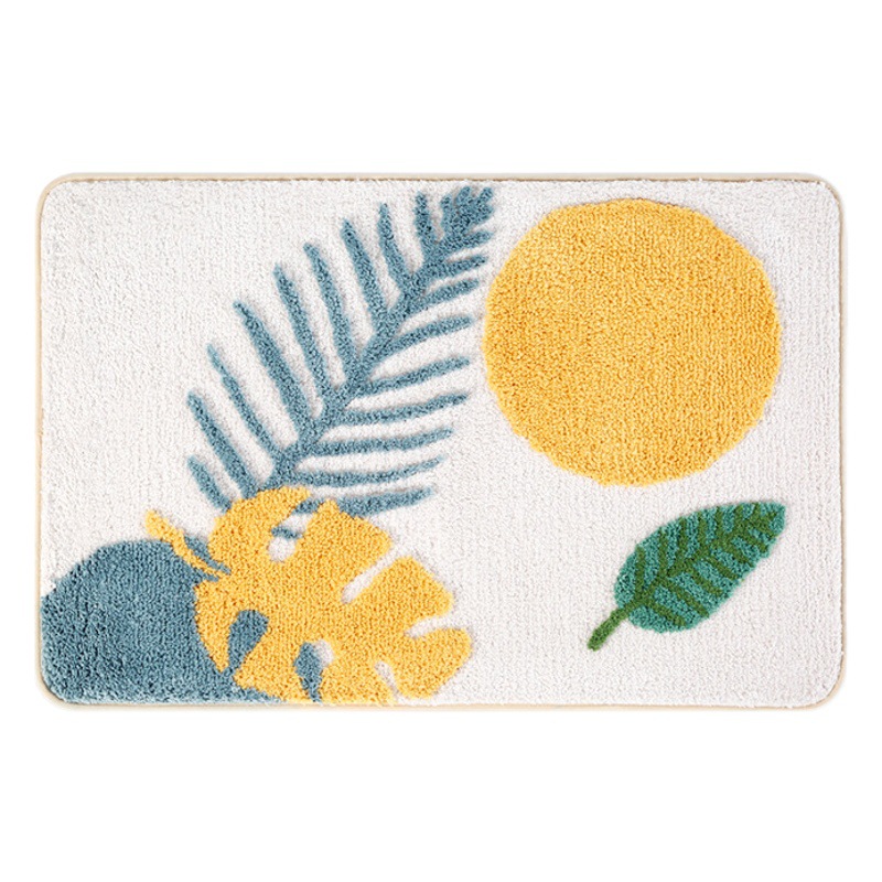 Flocking Simple Living Room Carpet Bathroom Non-slip Mat Bathroom Water Absorbent Non-slip Mat Door Mat Kitchen Mat