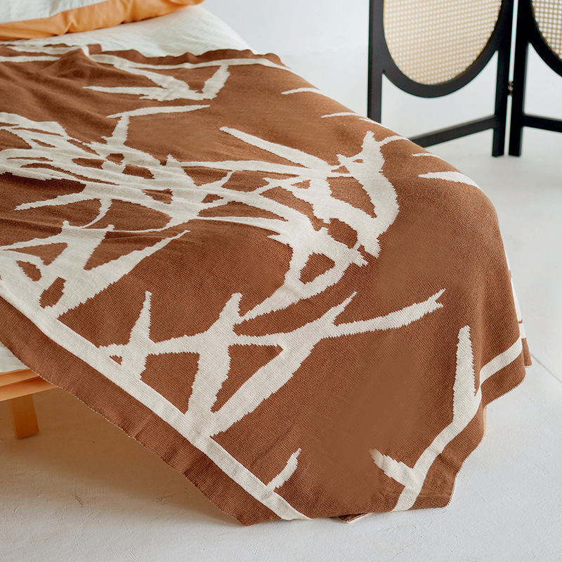 Picture of New Chinese bamboo black and white ink blanket towel bed tail blanket sofa blanket blanket blanket blanket bed tail towel bed flag