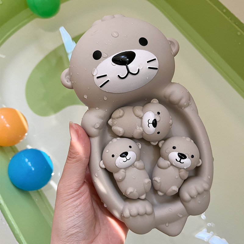 Cross-border bathroom otter water floating animal toys baby bath bath toys suit wholesale suit