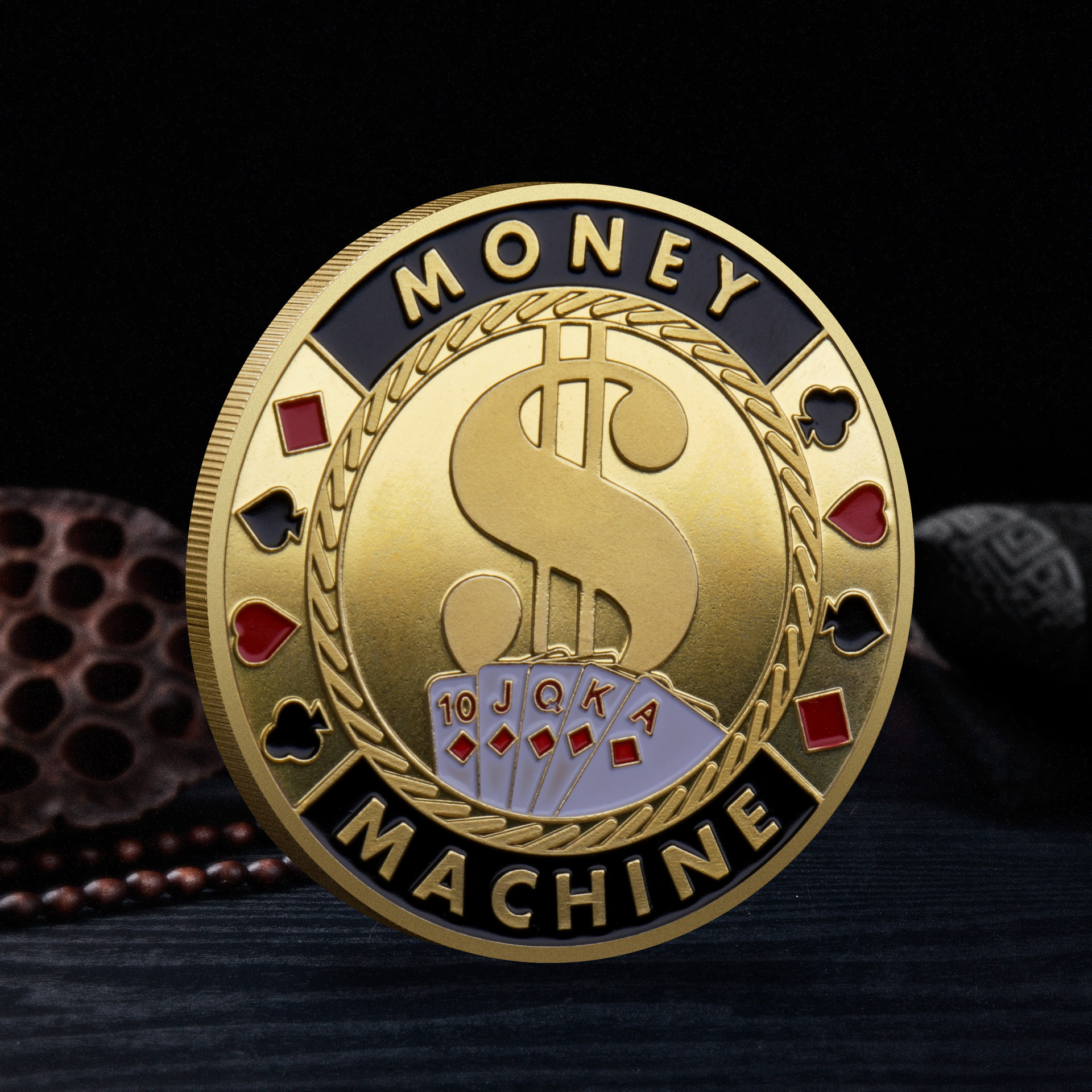 Picture of Chips Commemorative Medallion Las Vegas Lucky Gold and Silver Coin Metal Card Presser Collection Gift Cross-border