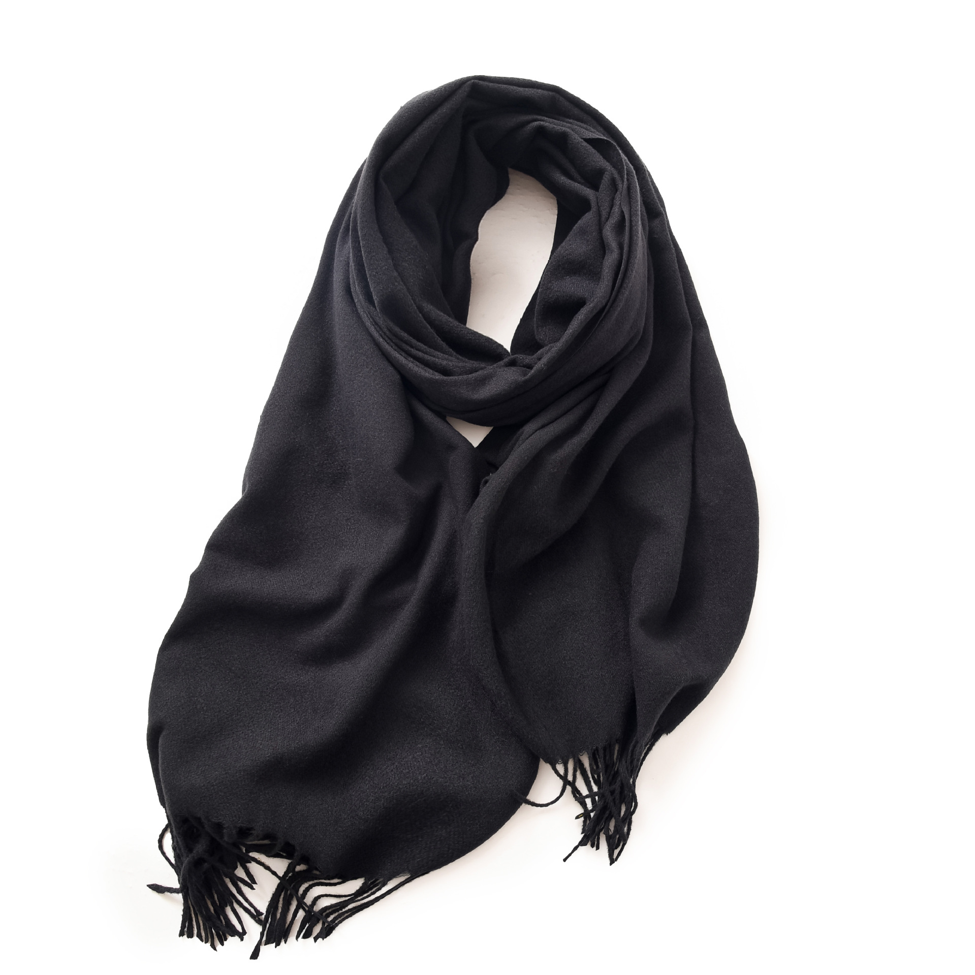 Picture of 2025 Red Scarf Women's Winter Cashmere Solid Color Scarf Shawl High-grade Warm Korean Style Tassel Scarf Men's All-match Scarf