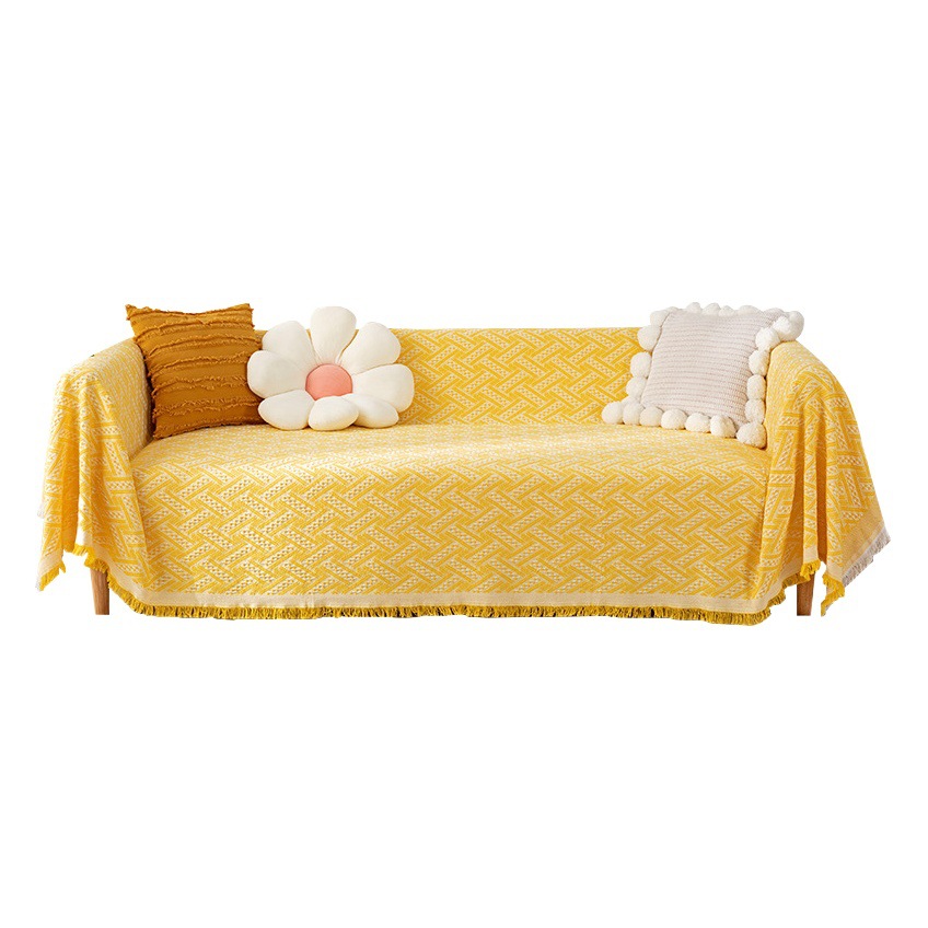 Nordic Style Cotton and Linen Sofa Towel Anti-Cat Scratch Cushion Sofa Cover Cloth Full Cover Universal Sofa Cushion Outdoor Camping Cover Blanket