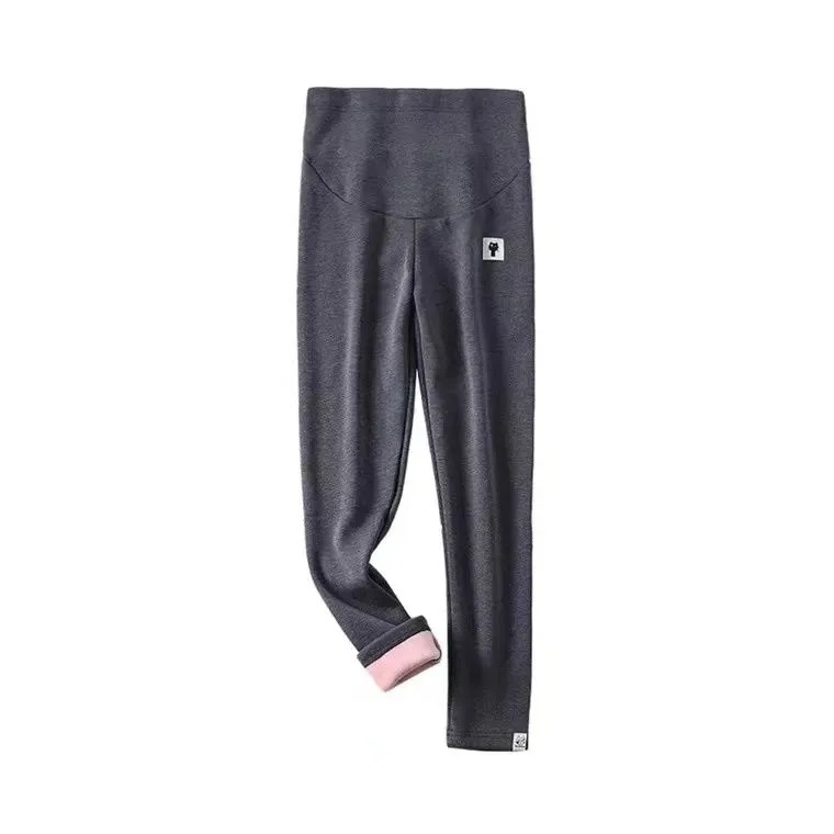 Picture of Maternity Wear Autumn and Winter fleece-lined Warm High Waist Abdominal Pants Spring and Summer Slim-fit Leggings Fleece-free Outer Wearing Elastic