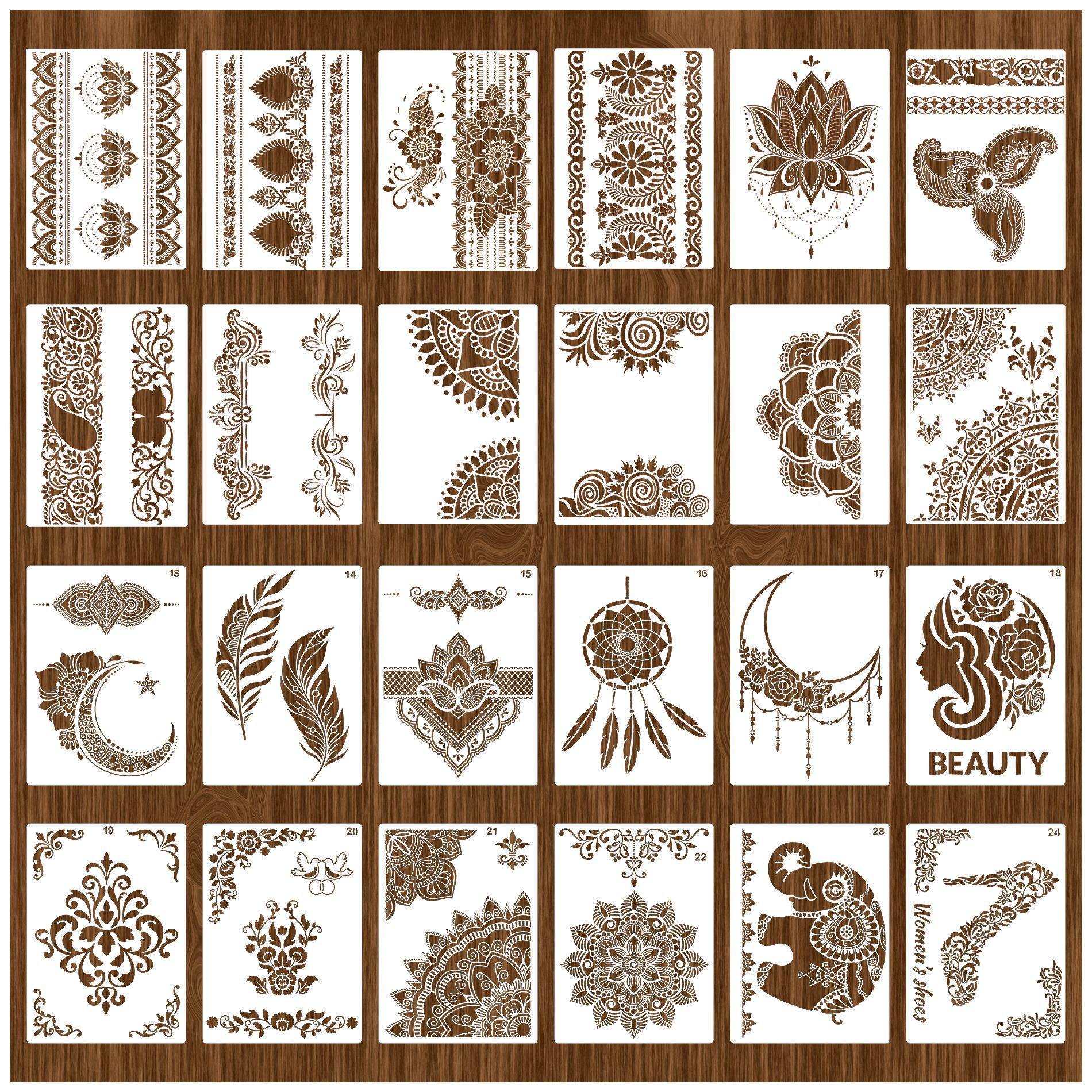 New vintage lace PET painting template painted graffiti DIY hollow template in stock multi-functional plastic template