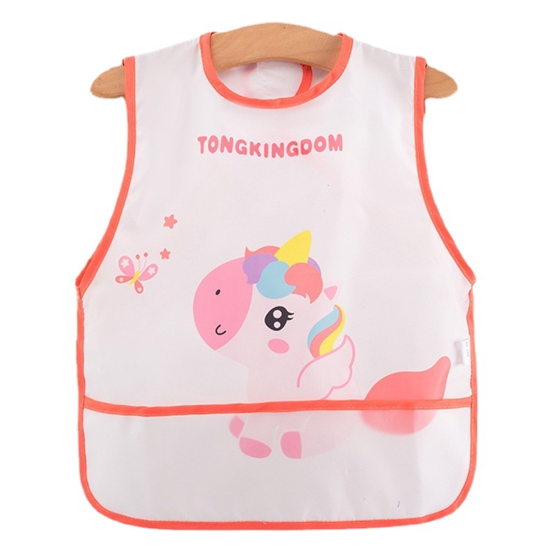 Baby eating coverall sleeveless spring and summer baby eating bib bib bib children apron waterproof anti-dirty